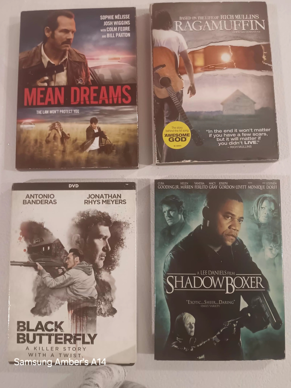 Set of 4 DVD Movies - Mean Dreams, Ragamuffin, Black Butterfly, Shadowboxer